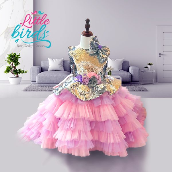 Pastel Whimsy Ruffle Fairytale Princess Gown