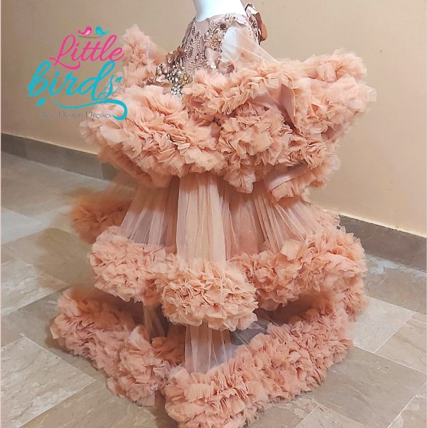 Ruffle Flora Embroidered Flower Gown - Image 6