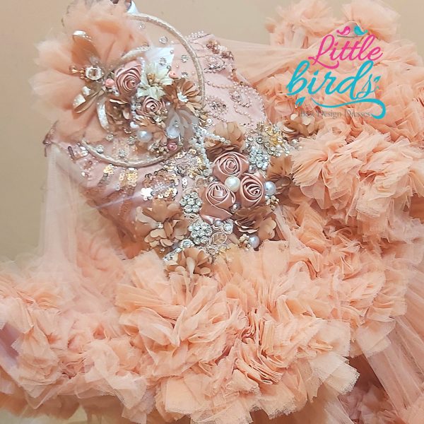 Ruffle Flora Embroidered Flower Gown - Image 4