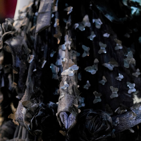 Midnight Flutter 3D Butterfly High-Low Black Dress - Image 2