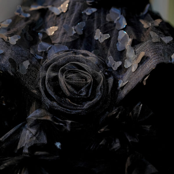 Midnight Flutter 3D Butterfly High-Low Black Dress - Image 4
