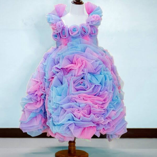Pastel Whirlwind Ruffle Ball Gown - Image 10