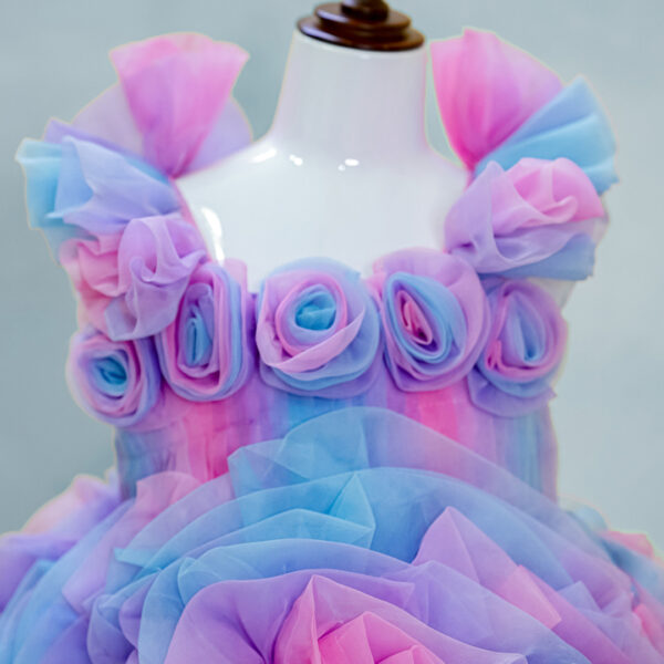 Pastel Whirlwind Ruffle Ball Gown - Image 11