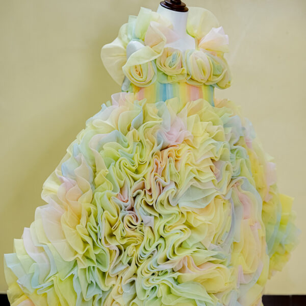 Pastel Whirlwind Ruffle Ball Gown - Image 5