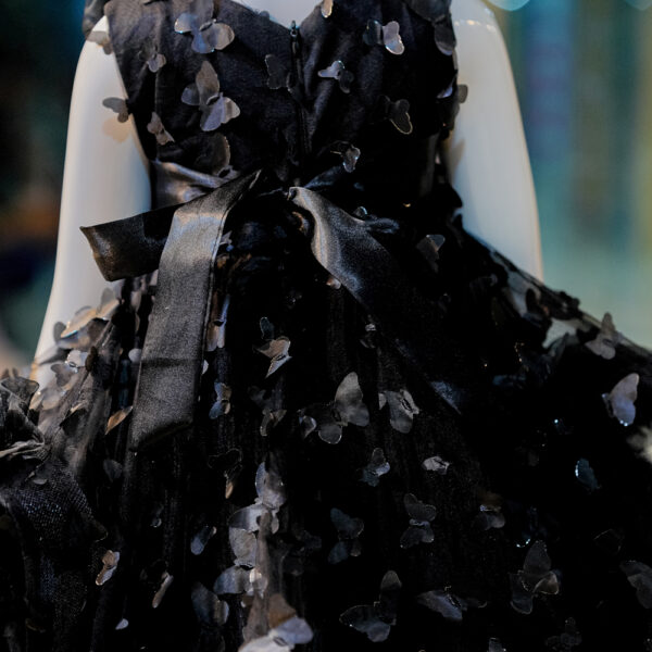 Midnight Flutter 3D Butterfly High-Low Black Dress - Image 5