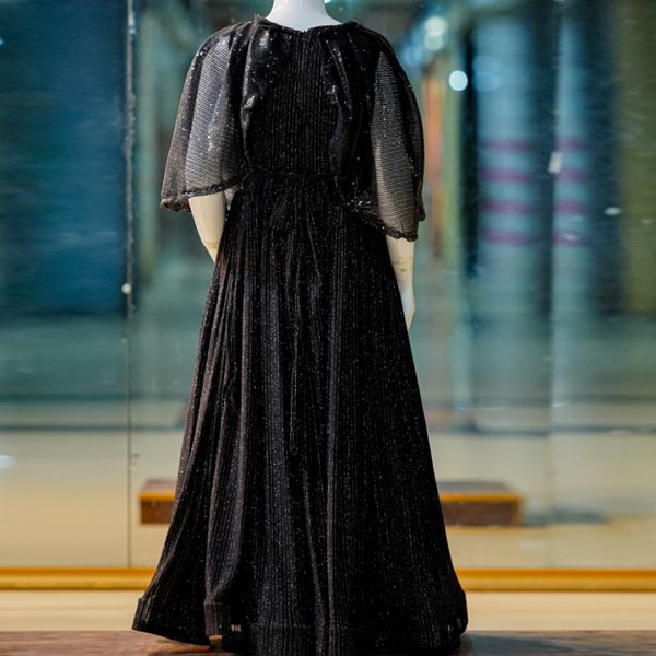 Midnight Elegance Glitter Cape Maxi