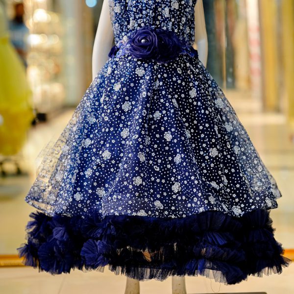 Navy Bloom Sparkle Floral Dress
